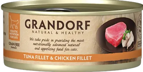 Grandorf Adult Tuna&Chicken Fillet Mokra karma dla kota op. 70g Pakiet 6szt.