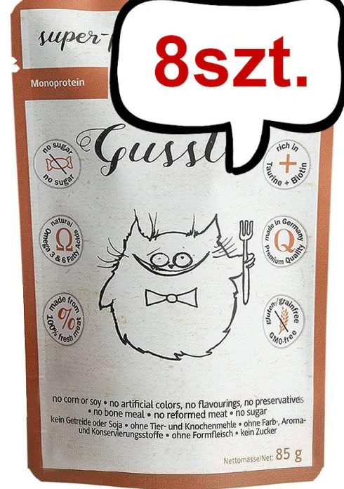 Gussto Fresh Beef Mokra Karma dla kota op. 85g Pakiet 8szt.