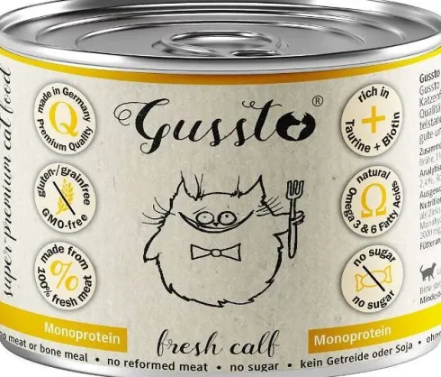 Gussto Fresh Calf Mokra Karma dla kota op. 200g Pakiet 6szt.