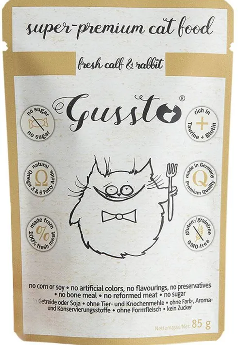 Gussto Fresh Calf&Rabbit Mokra Karma dla kota op. 85g