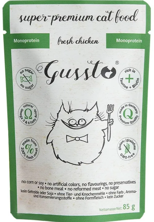 Gussto Fresh Chicken Mokra Karma dla kota op. 85g Pakiet 8szt.