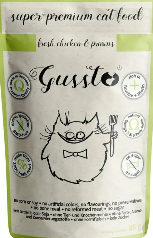 Gussto Fresh Chicken&Prawns Mokra Karma dla kota op. 85g Pakiet 8szt.