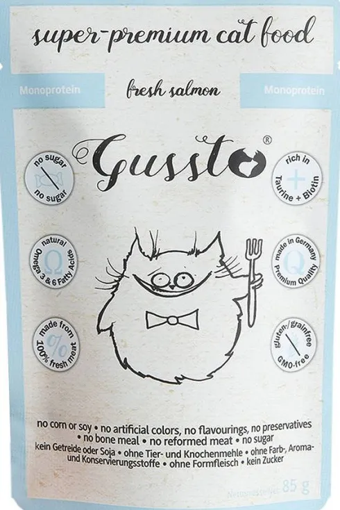 Gussto Fresh Salmon Mokra Karma dla kota op. 85g Pakiet 8szt.