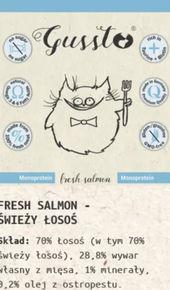 Gussto Fresh Salmon Mokra Karma dla kota op. 190g Pakiet 6szt.