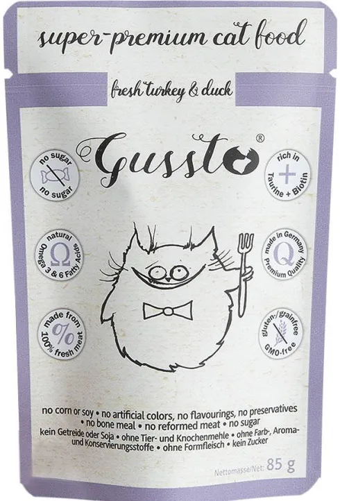 Gussto Fresh Turkey&Duck Mokra Karma dla kota op. 85g