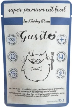Gussto Fresh Turkey&Tuna Mokra Karma dla kota op. 85g Pakiet 8szt.
