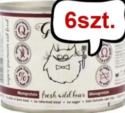 Gussto Fresh Wild Boar Mokra Karma dla kota op. 200g Pakiet 6szt.