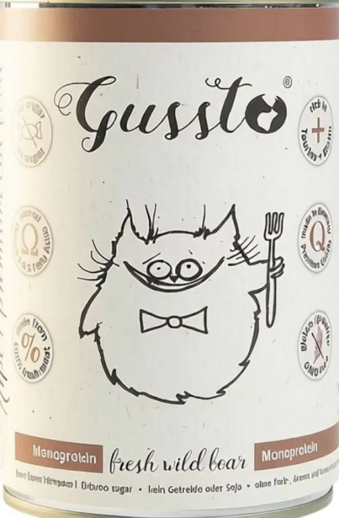 Gussto Fresh Wild Boar Mokra Karma dla kota op. 400g Pakiet 6szt.