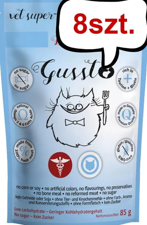Gussto Vet Diabetic Mokra Karma dla kota op. 85g Pakiet 8szt.