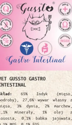 Gussto Vet Gastro Mokra Karma dla kota op. 200g Pakiet 6szt.