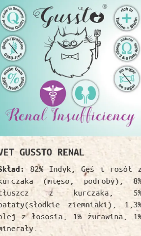 Gussto Vet Renal Mokra Karma dla kota op. 200g
