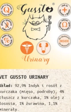 Gussto Vet Urinary Mokra Karma dla kota op. 200g
