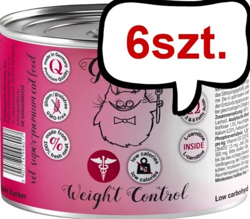 Gussto Vet Weight Control Mokra Karma dla kota op. 200g Pakiet 6szt.