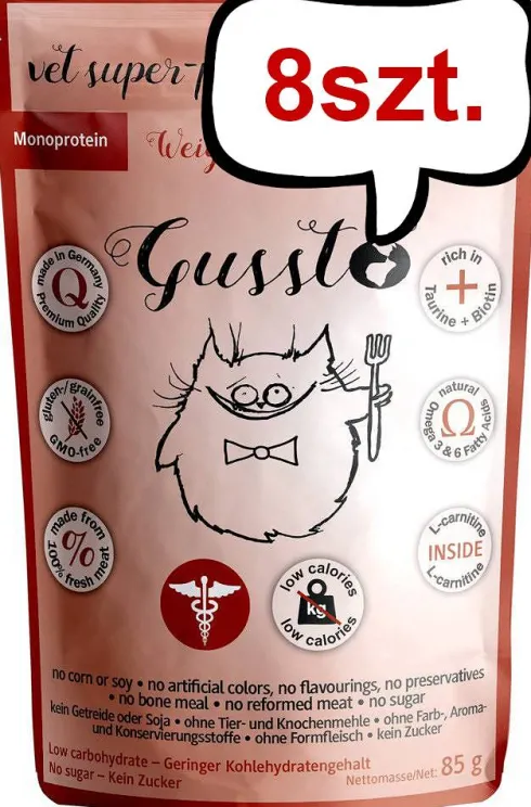 Gussto Vet Weight Control Mokra Karma dla kota op. 85g Pakiet 8szt.