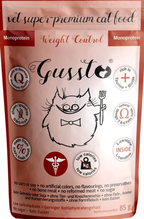 Gussto Vet Weight Control Mokra Karma dla kota op. 85g Pakiet 8szt.