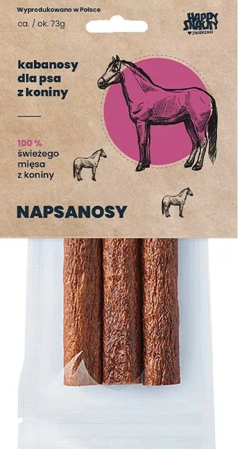 Happy Snacky NAPSANOSY z koniny Przysmaki dla psa op. 3szt.