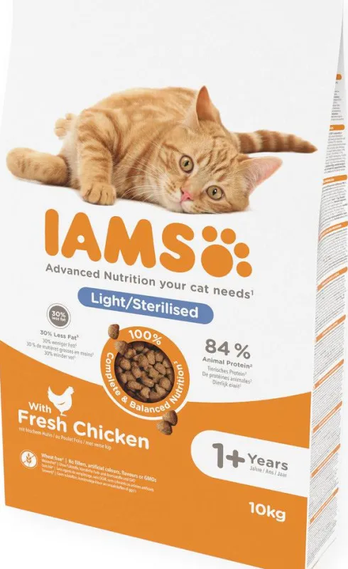 Iams Adult Light Sterilised Sucha Karma dla kota op. 10kg