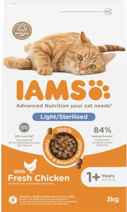 Iams Adult Light Sterilised Sucha Karma dla kota op. 3kg