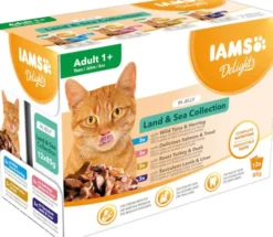 Iams Delights Land&Sea Collection in Jelly Mokra Karma dla kota op. 12x85g WYPRZEDAŻ