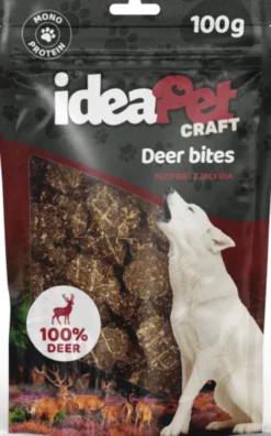 IdeaPet Craft Deer Bites Przysmak Klopsiki z jelenia dla psa op. 100g WYPRZEDAŻ