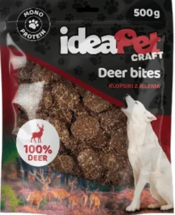 IdeaPet Craft Deer Bites Przysmak Klopsiki z jelenia dla psa op. 500g WYPRZEDAŻ