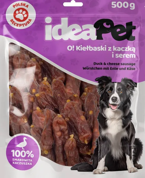 IdeaPet Przysmak O! Kiełbaski z Kaczką i serem dla psa op. 500g