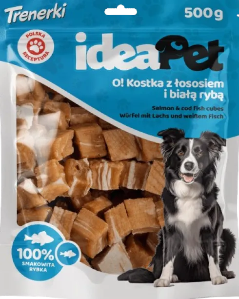 IdeaPet Przysmak O! Kostka z łososiem i białą rybą dla psa op. 500g