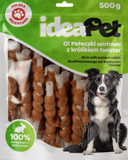 IdeaPet Przysmak O! Pałeczki Wołowe z Królikiem Twister dla psa op. 500g