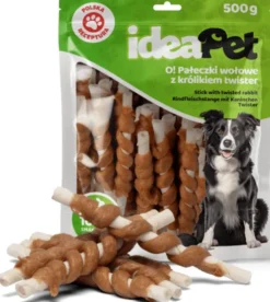 IdeaPet Przysmak O! Pałeczki Wołowe z Królikiem Twister dla psa op. 500g