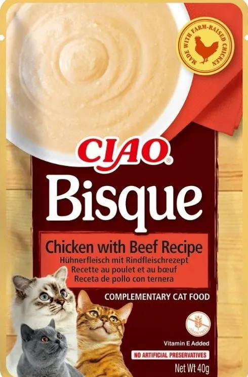 Inaba Ciao Bisque Chicken with beef recipe Mokra Karma dla kota op. 40g