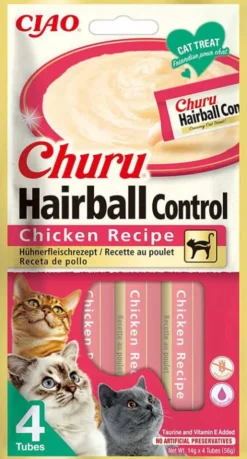 Inaba Ciao Churu Hairball Control Chicken Recipe Przysmak dla kota op. 4x14g