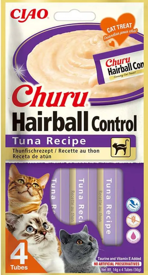 Inaba Ciao Churu Hairball Control Tuna Recipe Przysmak dla kota op. 4x14g