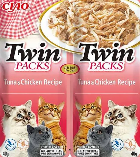 Inaba Ciao Twin Packs Tuna&Chicken Recipe Mokra Karma dla kota op. 2x40g