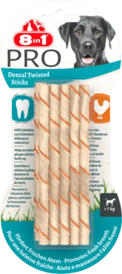 8in1 Gryzak Delights Pro Dental Twisted Sticks dla psa