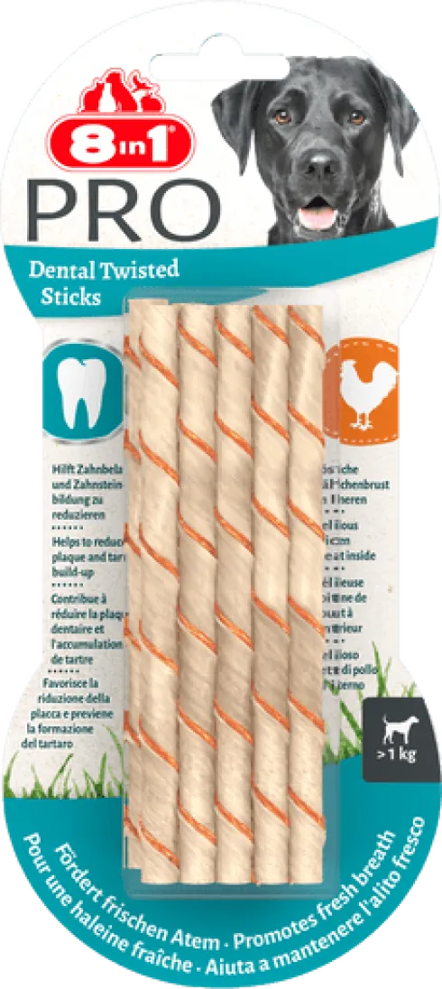 8in1 Gryzak Delights Pro Dental Twisted Sticks dla psa