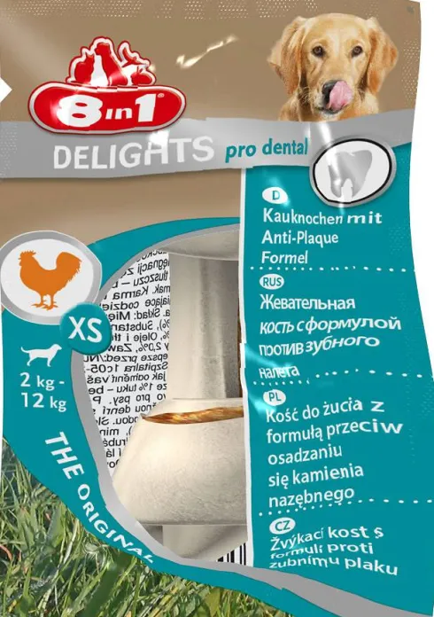 8in1 Kość Delights Pro Dental dla psa rozm. XS