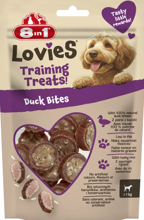 8in1 Lovies Training Treats Duck Bites Przysmak treningowy dla psa op. 90g