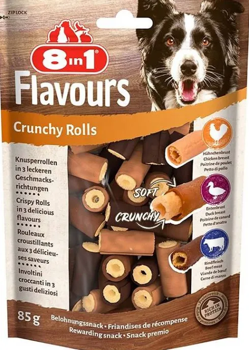 8in1 Przysmak Flavours Crunchy Rolls dla psa op. 85g