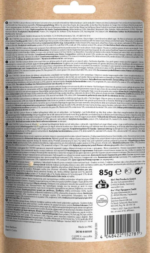8in1 Tasties Calcium Bones Przysmak dla psa op. 85g