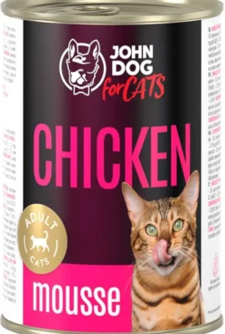 John Dog Adult Chicken Mousse Mokra Karma dla kota op. 400g Pakiet 6szt.