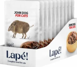 John Dog Adult Lapé Dziczyzna Mokra Karma dla kota op. 100g Pakiet 10szt.