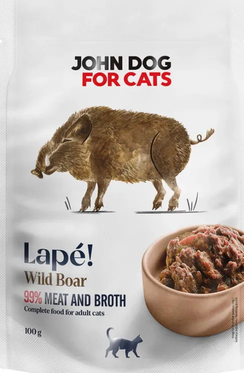 John Dog Adult Lapé Dziczyzna Mokra Karma dla kota op. 100g Pakiet 10szt.