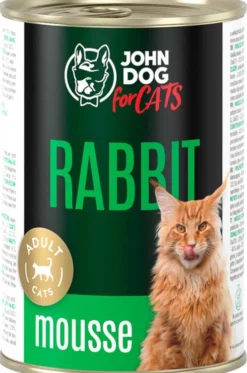 John Dog Adult Rabbit Mousse Mokra Karma dla kota op. 400g Pakiet 6szt.