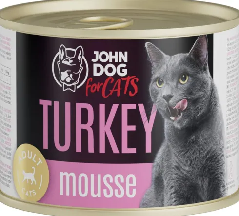 John Dog Adult Turkey Mousse Mokra Karma dla kota op. 200g Pakiet 6szt.