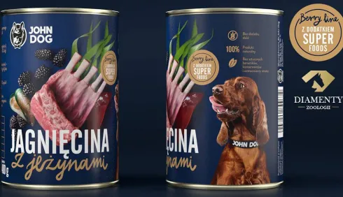 John Dog Berry line Adult Jagnięcina z jeżynami Mokra Karma dla psa op. 400g Pakiet 6szt.