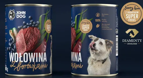 John Dog Berry line Adult Wołowina z borówką Mokra Karma dla psa op. 400g