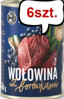 John Dog Berry line Adult Wołowina z borówką Mokra Karma dla psa op. 400g Pakiet 6szt.