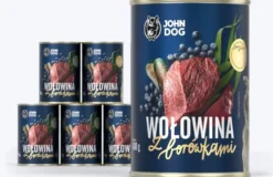 John Dog Berry line Adult Wołowina z borówką Mokra Karma dla psa op. 400g Pakiet 6szt.