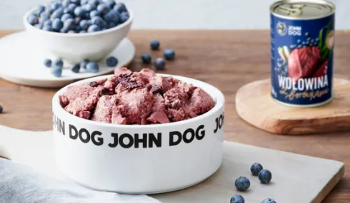 John Dog Berry line Adult Wołowina z borówkami Mokra Karma dla psa op. 800g Pakiet 6szt