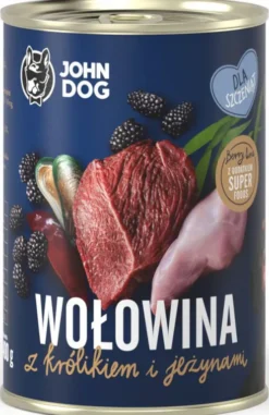John Dog Berry line Puppy Wołowina z Królikiem i jeżynami Mokra Karma dla szczeniąt op. 400g